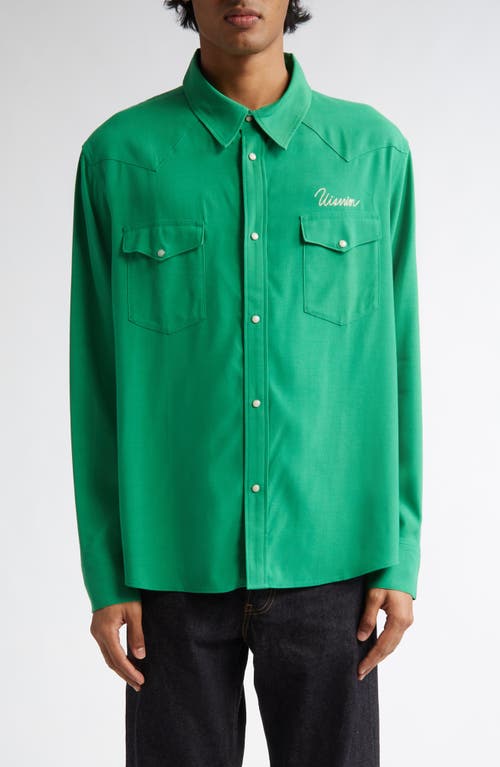 Shop Visvim Four Corners Western Shirt In Green