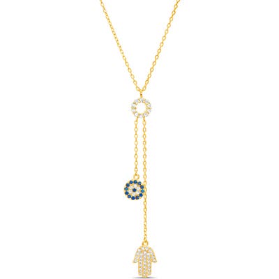 Lesa Michele Hamsa & Evil Eye Pendant Necklace