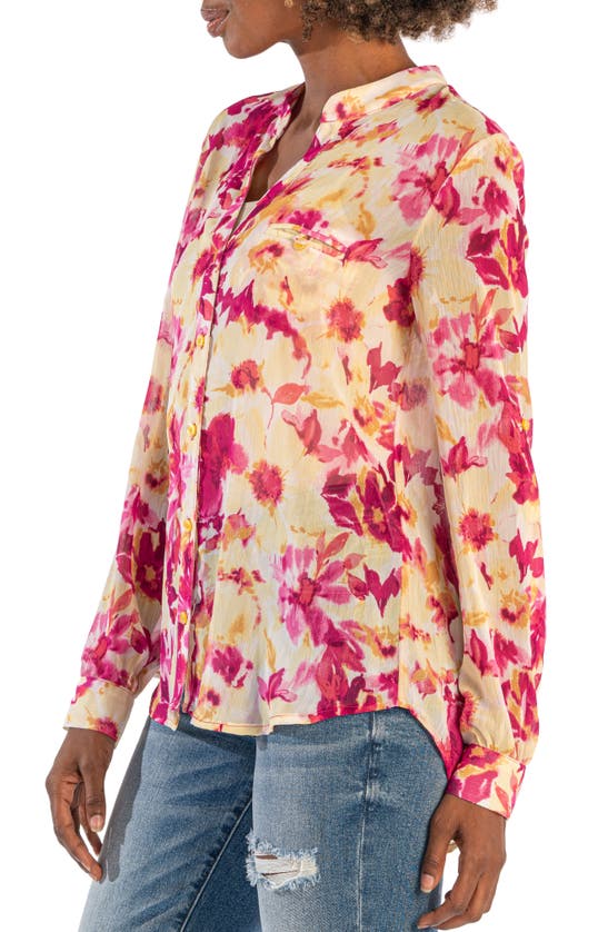 Shop Kut From The Kloth Jasmine Chiffon Button-up Shirt In Girona-bright Lilac