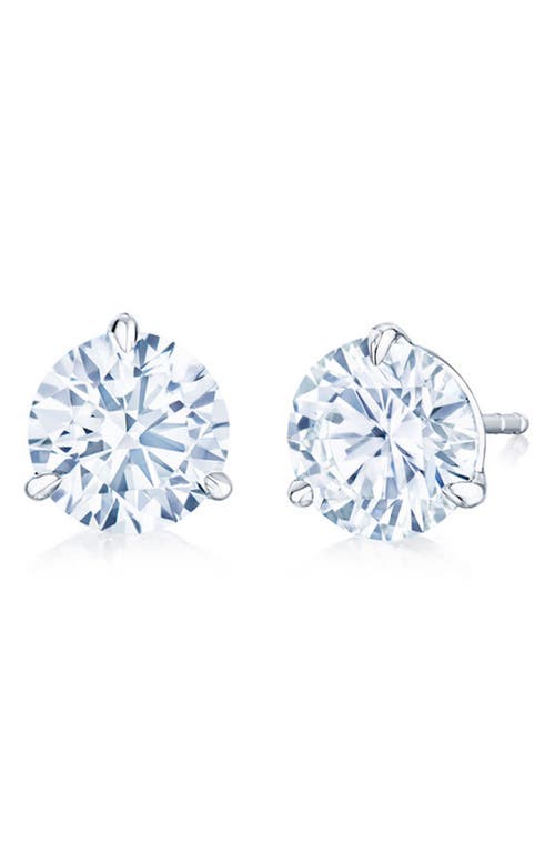 Kwiat Round Brilliant Cut Diamond & Platinum Stud Earrings - 2.10ct in Silver 