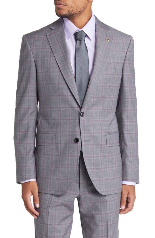 Ted Baker Jay Slim Fit Plaid Wool Suit In Grey Modesens 0837