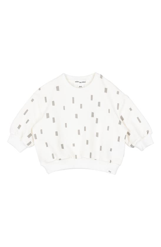 Miles The Label Babies' Block Print French Terry Sweatshirt In 101 Off White