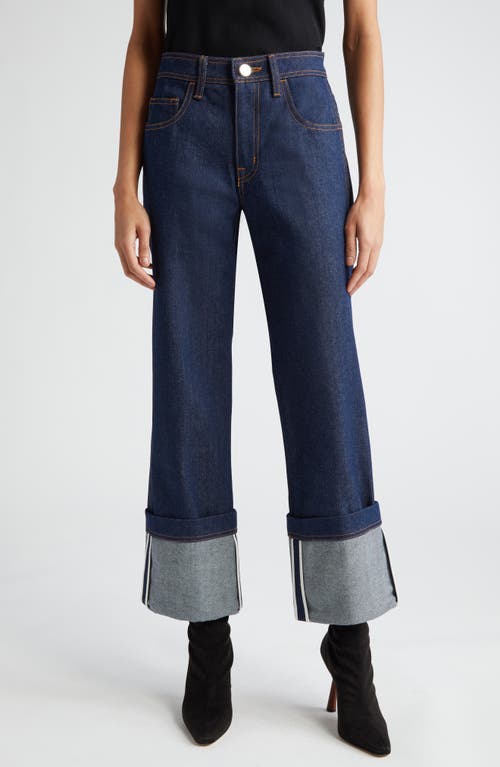 Brandon Maxwell The Bella High Waist Cuffed Jeans in Indigo at Nordstrom, Size 29