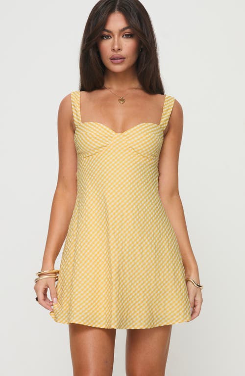 Shop Princess Polly Mcbeath Gingham Minidress In Yellow