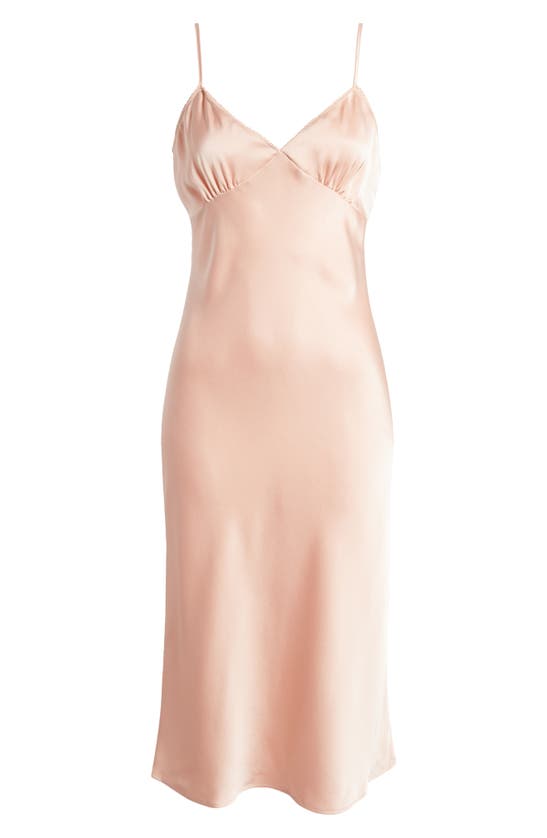 Shop Bp. Satin Midi Slipdress In Pink Rosecloud