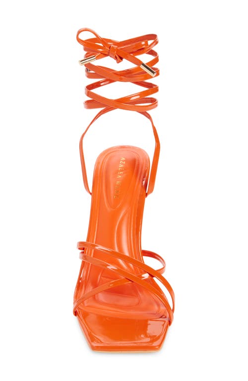 Azalea Wang Arica Ankle Wrap Sandal In Orange