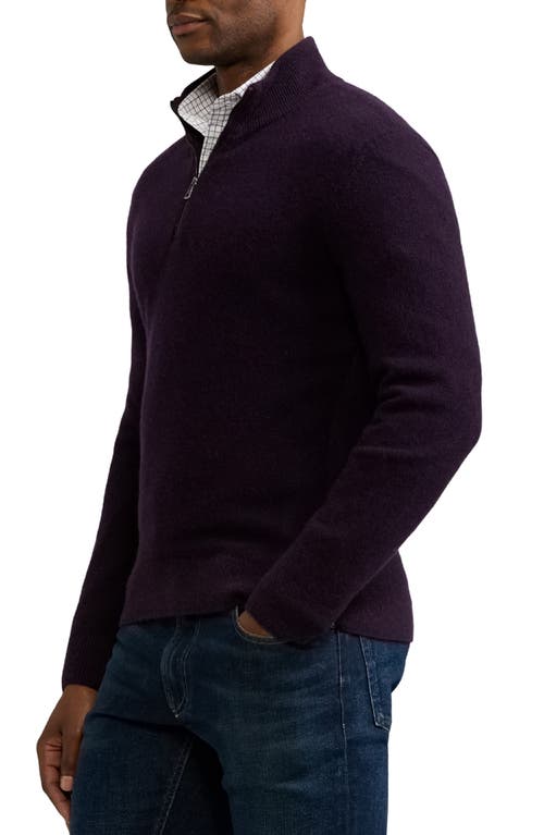 Shop Ralph Lauren Purple Label Cashmere Bird's Eye Half Zip Sweater In Manor Purple Multi