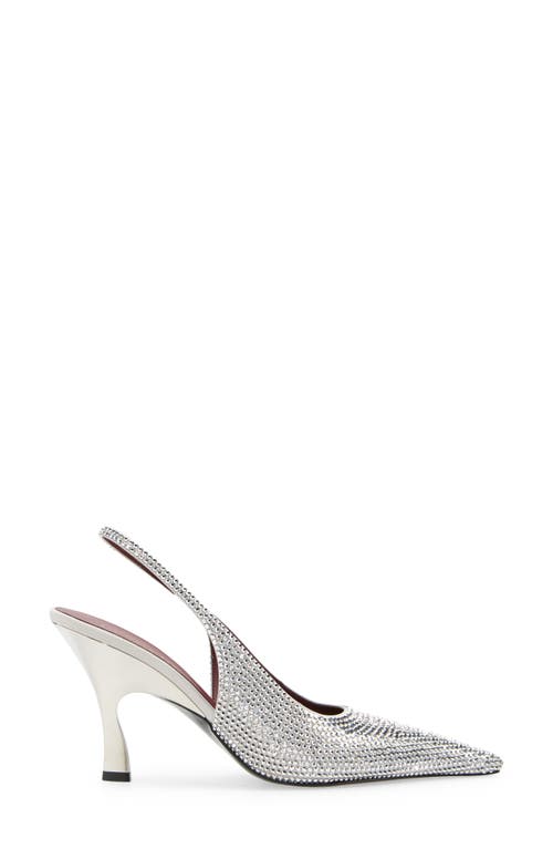 Shop Stella Mccartney Elsa Pointed Toe Slingback Pump In Silver