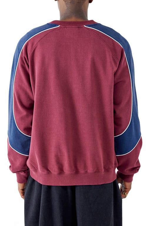 Shop Iets Frans Colorblock Cotton Graphic Sweatshirt In Burgundy