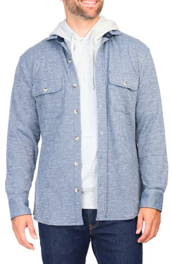 Tailorbyrd Jacquard Houndstooth Button-down Shirt In Blue