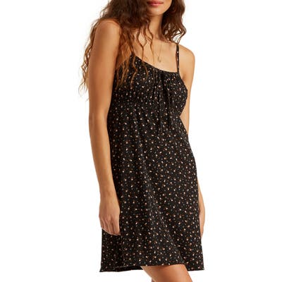 Billabong Flirt Much Ruched Minidress, Black