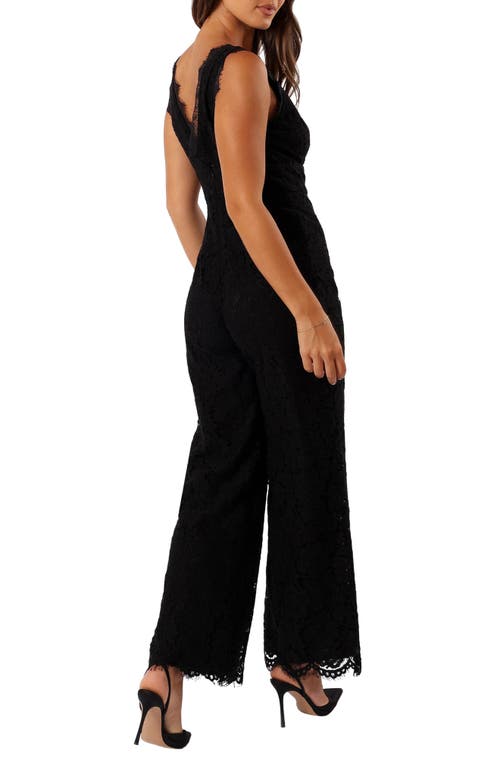 Petal And Pup Petal & Pup Eloise Cotton Blend Lace Jumpsuit In Black