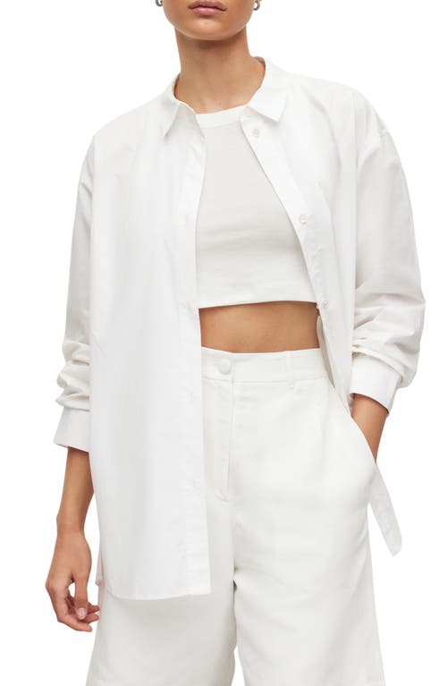 AllSaints Sasha Poplin Shirt Optic White at Nordstrom,