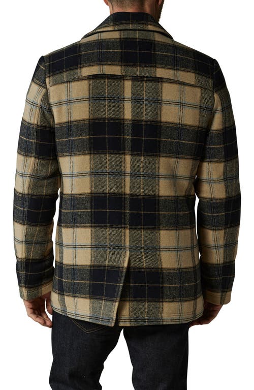 The Normal Brand Lan Windowpane Plaid Peacoat In Navy Windowpane Plaid