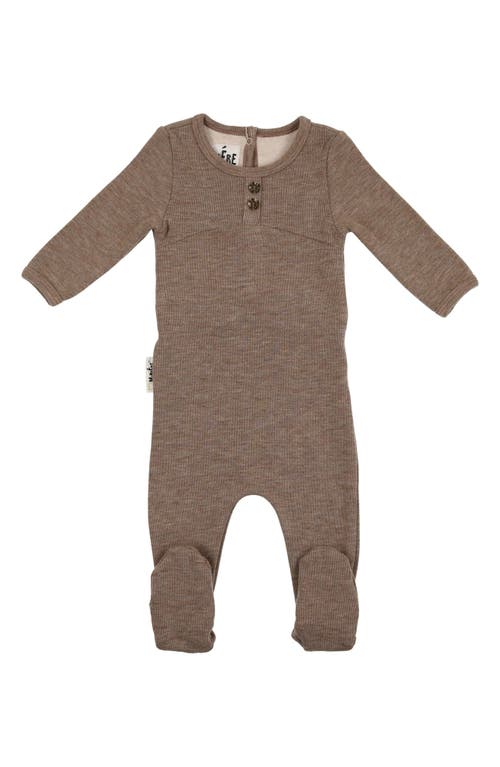 Manière Heathered Footie in Beige at Nordstrom, Size 12M