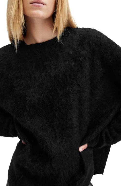 Allsaints Rebel Crewneck Cashmere Sweater In Black