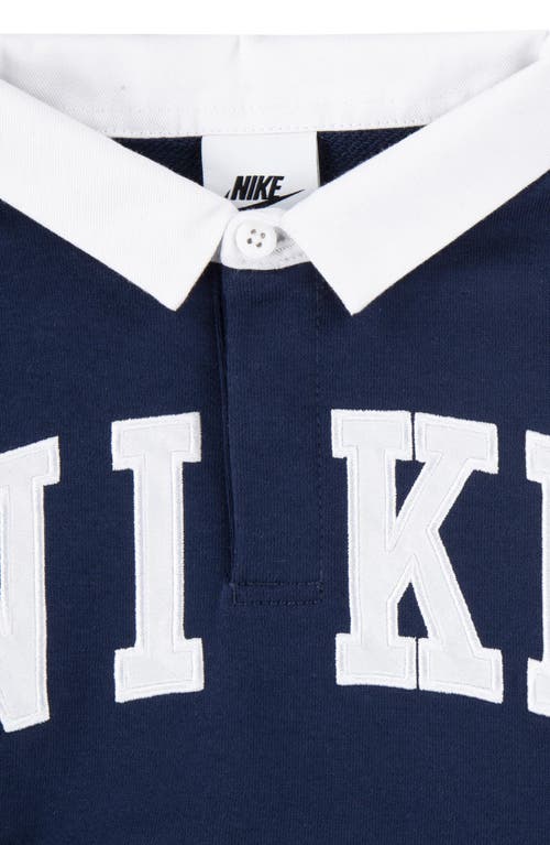 Shop Nike Kids' Sportswear Club Polo Sweatshirt In Midnight Navy