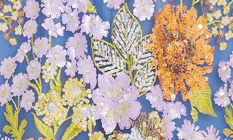 DRESS THE POPULATION DRESS THE POPULATION SIERRA FLORAL SEQUIN COCKTAIL DRESS