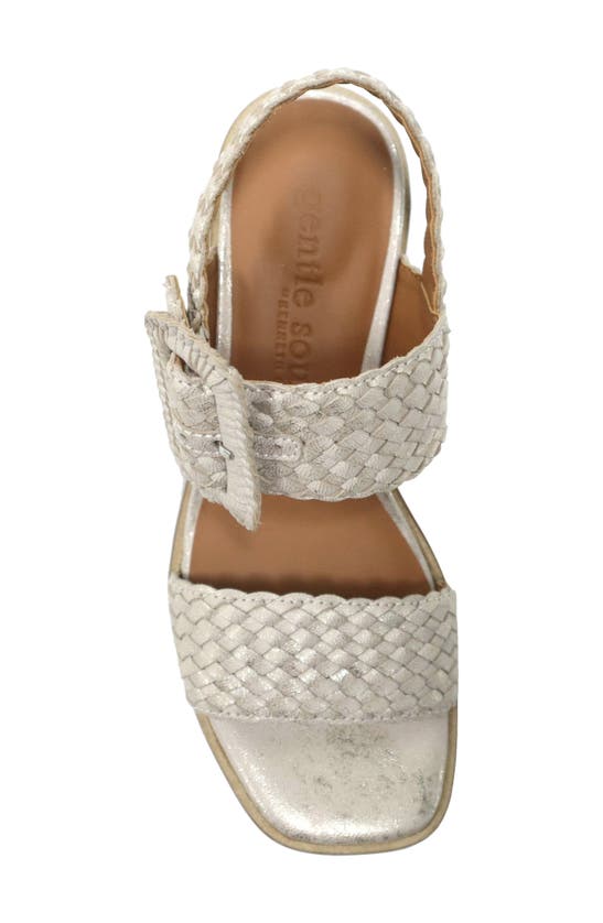 Shop Gentle Souls By Kenneth Cole Gentle Souls Madylyn Slingback Sandal In Ice Metallic Leather