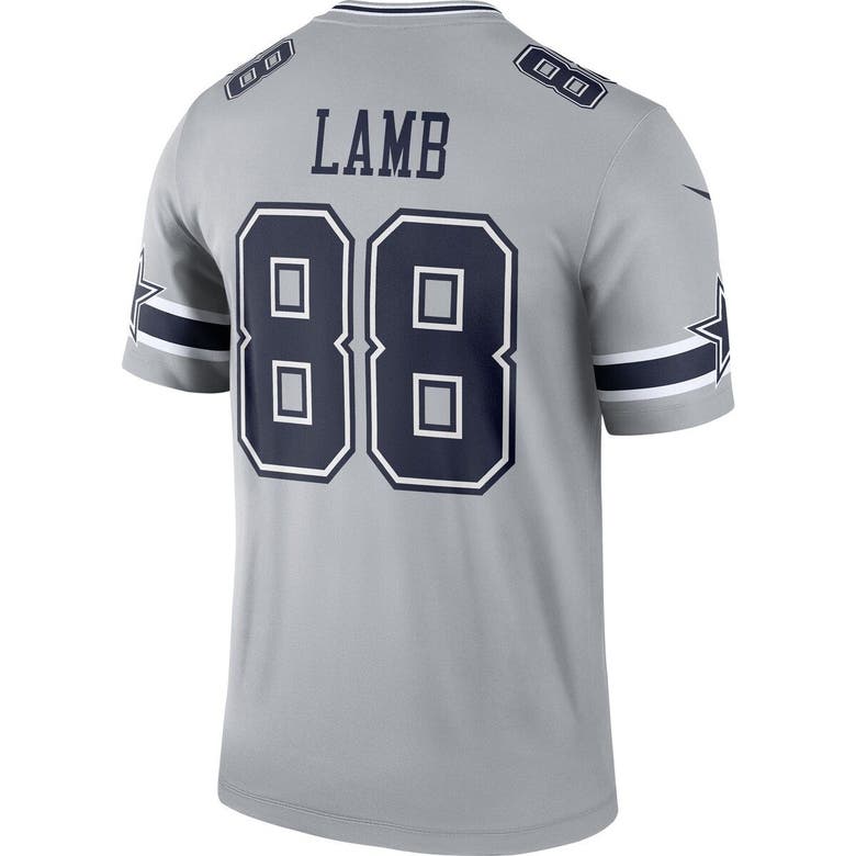 Women's Nike CeeDee Lamb Gray Dallas Cowboys Inverted Legend Jersey