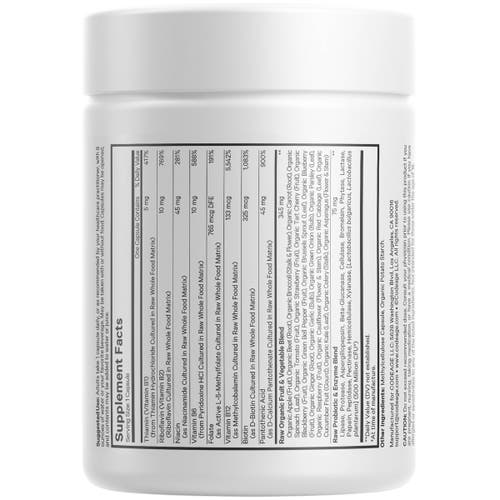 Codeage Raw Vitamin B-Complex, Essential B Vitamins, Probiotics, Enzymes, Fruits & Vegetables, 60 ct in White at Nordstrom