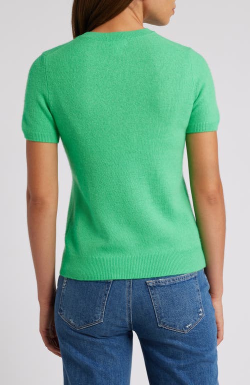 Shop Caslonr Caslon(r) Short Sleeve Wool & Cashmere Sweater In Green Bright