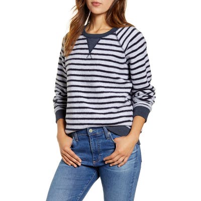 Lucky Brand Brushed Stripe Sweatshirt, Blue