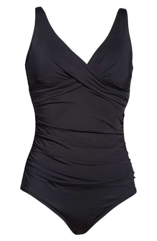 Sea Level Cross Front One-piece Swimsuit In Black