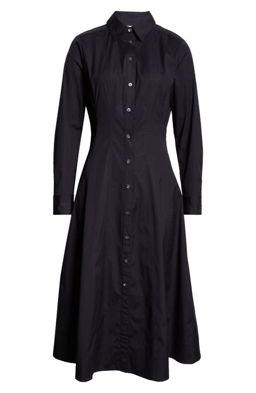 VERONICA BEARD VERONICA BEARD GOLDIE LONG SLEEVE STRETCH COTTON MIDI SHIRTDRESS 