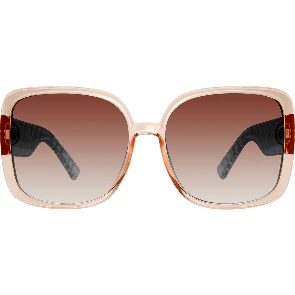 Shop Kurt Geiger London 59mm Square Sunglasses In Crystal Blush/brown Gradient