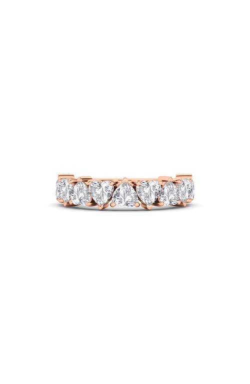 Hautecarat Alternating Hearts Lab Created Diamond Half Eternity Ring In Rose Gold