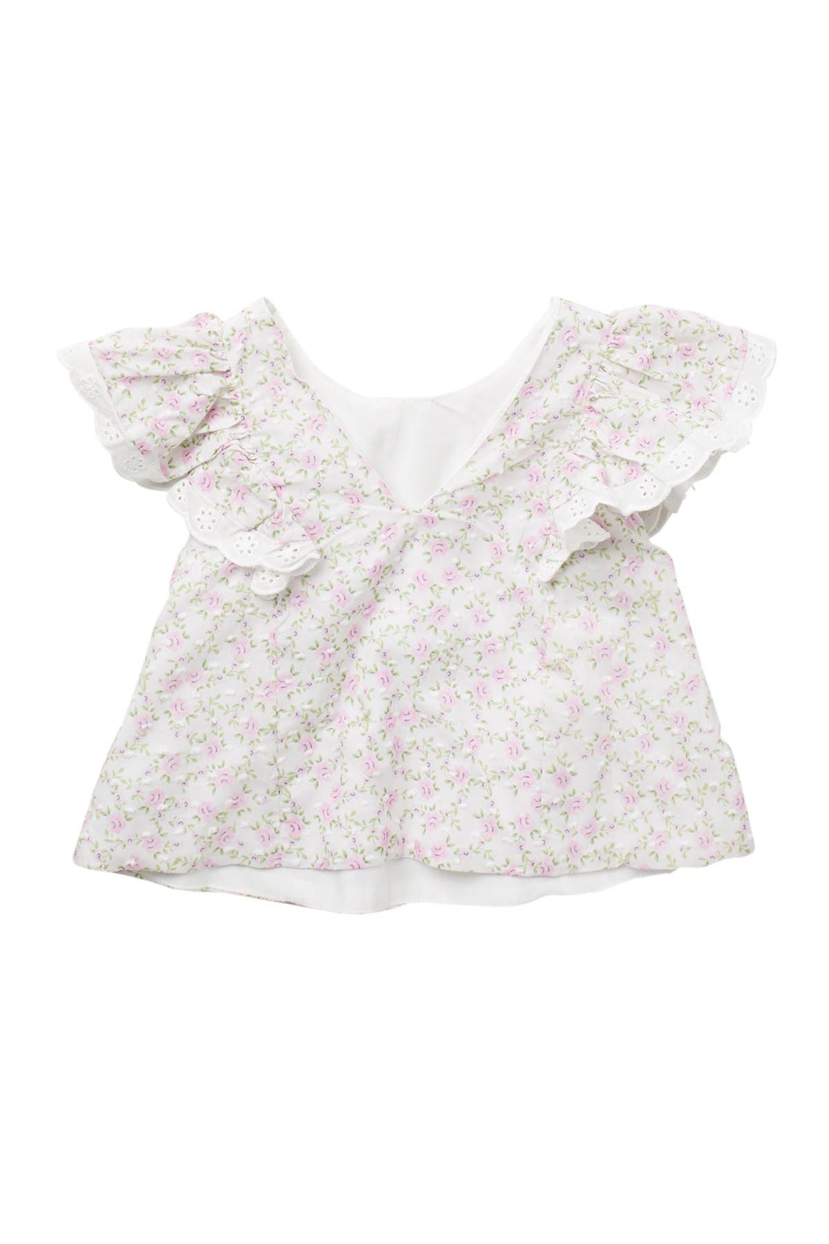 Pastourelle By Pippa And Julie Kids' Ditzy Floral 2-piece Set In Pink/ivory