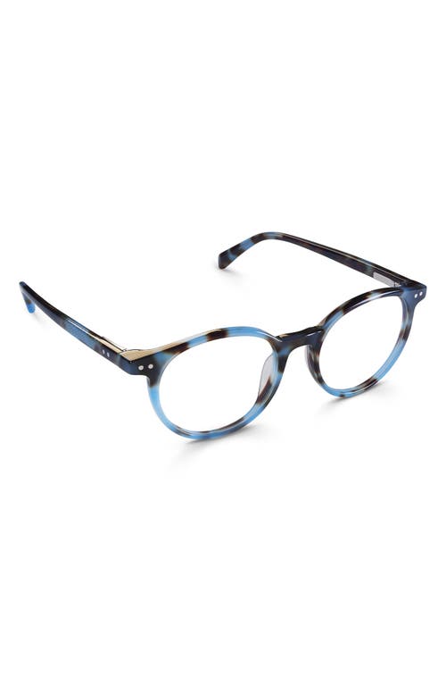 eyebobs Case Closed 49mm Round Reading Glasses in Blue Tortoise 