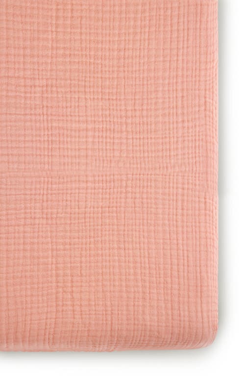 Oilo Organic Cotton Muslin Crib Sheet in Rose at Nordstrom