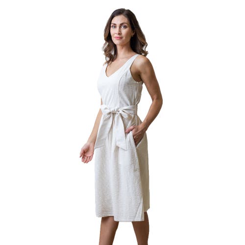 Hope & Henry Organic A-line Dress With Sash In Khaki