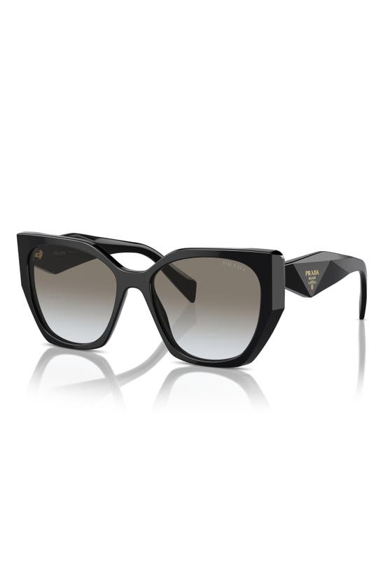 Shop Prada 56mm Gradient Polarized Rectangular Sunglasses In Black