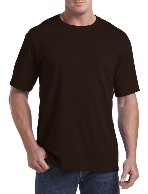 Shop Harbor Bay By Dxl Moisture-wicking Pocket T-shirt In Java Brown