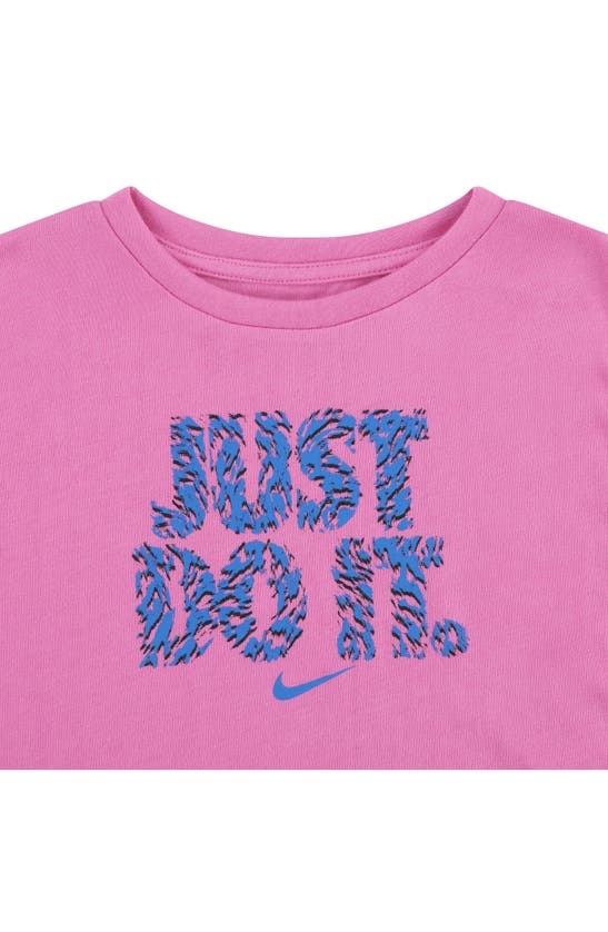 Nike Kids' Just Do It Logo Graphic T-shirt & Leggings Set In Playful Pink