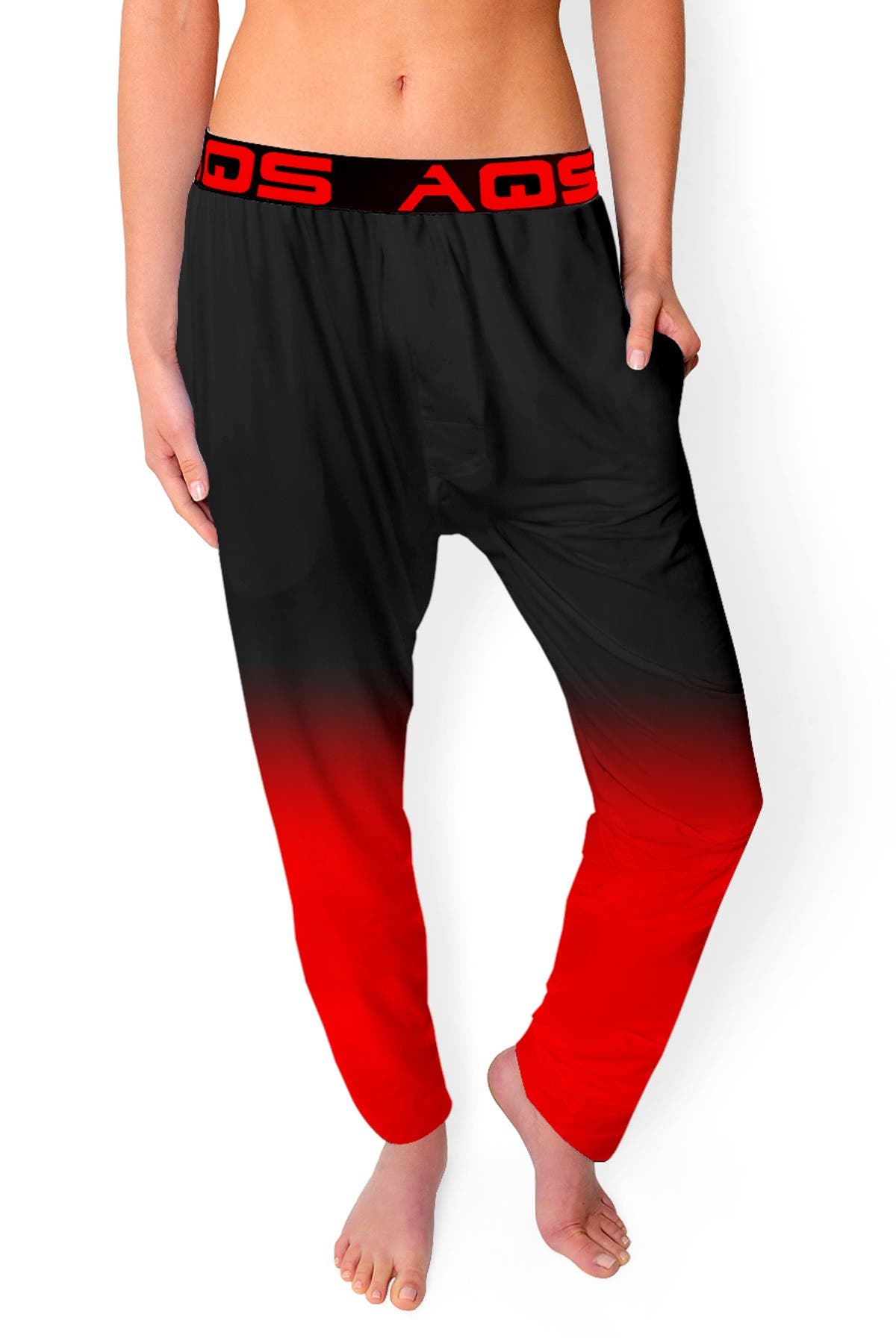Aqs Ombre Lounge Pants In Black/red Ombre