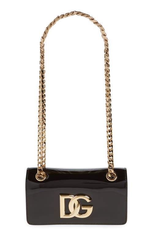 Dolce & Gabbana Logo Polished Calfskin Crossbody Phone Case with Card Holder in Black at Nordstrom