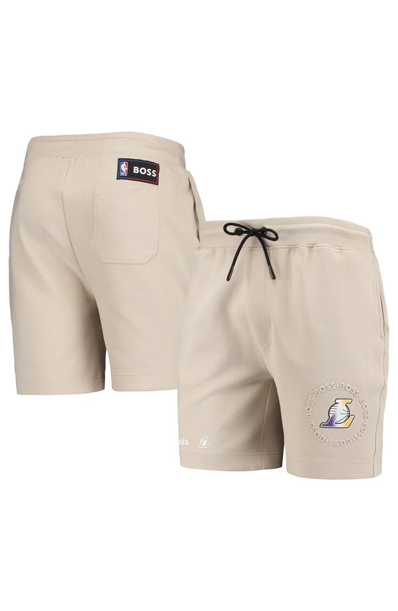 BOSS Men's NBA x Hugo Boss Oatmeal Los Angeles Lakers Slam Shorts ...