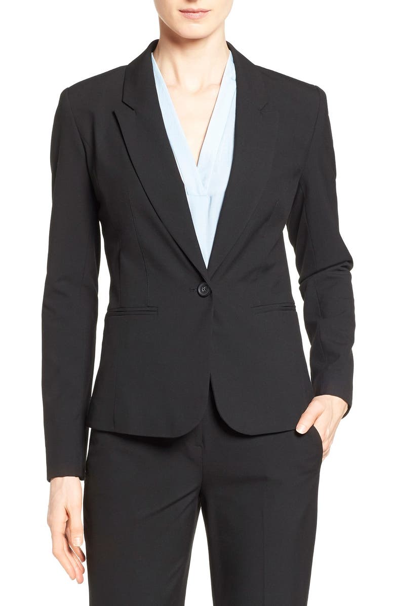 HALOGEN<SUP>®</SUP> One-Button Stretch Suit Jacket, Main, color, Black