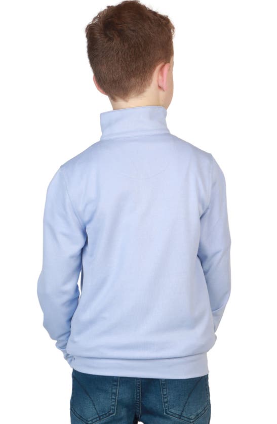 Shop Tailorbyrd Kids' Modal Quarter Zip Pullover Sweater In Sky Blue