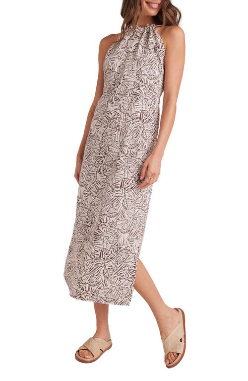 Bella Dahl Abstract Print Halter Neck Midi Dress Papillon at Nordstrom,