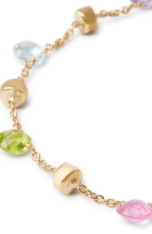 Marco Bicego Paradise 18k Yellow Gold Mixed Semiprecious Stones Single Strand Bracelet In 18k Yellow Gold