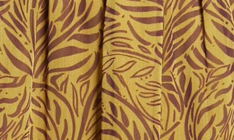 Shop Ted Baker London Mairley Leaf Print Ruffle Hem Dress In Mid Yellow