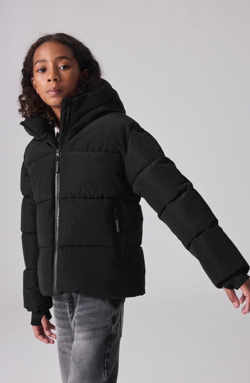 Shop Allsaints Sm By  Kids' Hooded Puffer Jacket In Black