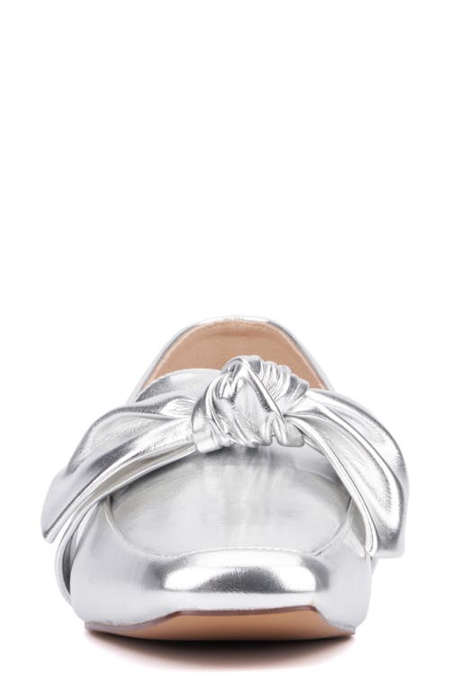 New York And Company Dominica Bow Loafer In Silver