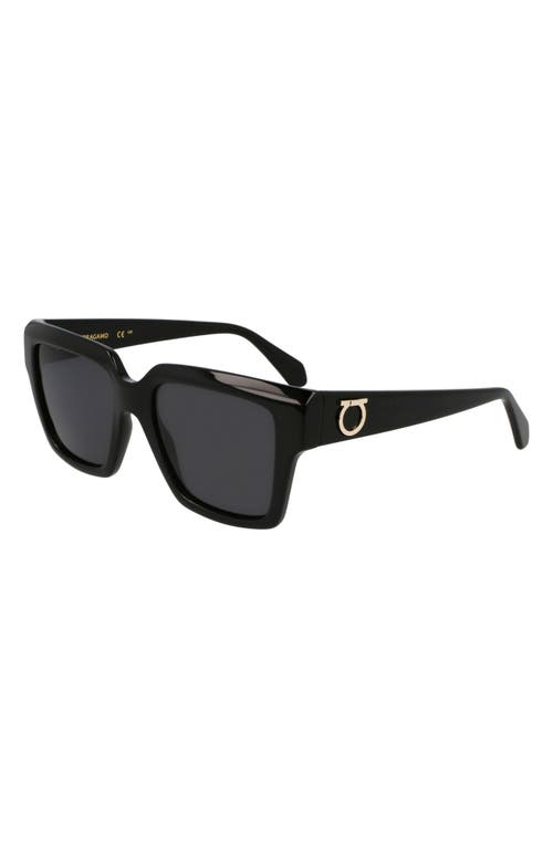 Ferragamo Gancini Acetate Square Sunglasses In Black