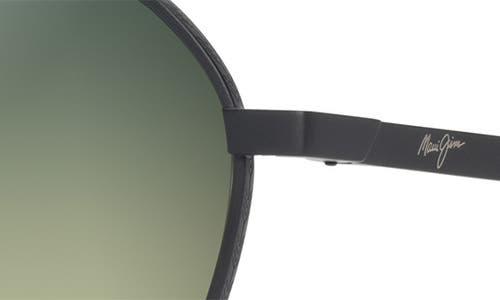 Maui Jim Kaulana 55mm Gradient Polarized Round Sunglasses In Matte Black